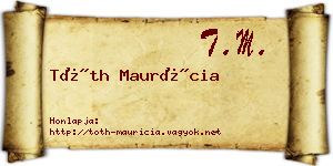 Tóth Maurícia névjegykártya